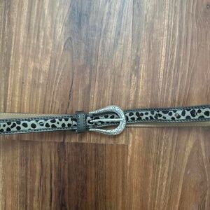 fuzzy leopard print y2k belt